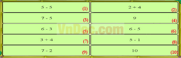 Đề thi violympic toán lớp 1 vòng 8