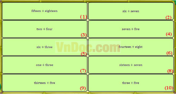 Đề thi violympic toán tiếng anh lớp 2 vòng 3