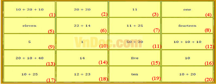 Đề thi violympic toán tiếng anh lớp 2 vòng 1