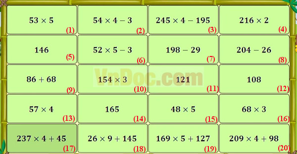 Đề thi Violympic toán lớp 3 vòng 8
